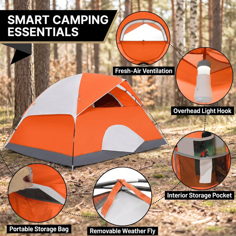2-4 PERSON LIGHTWEIGHT BACKPACKING DOME CAMPING TENTS - 5