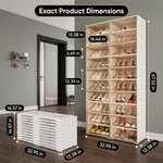 Foldable Shoe Cabinet with Doors – Slim Entryway Shoe Storage Organizer - 5