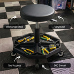 360° Swivel Pneumatic Mechanic Stool — 300–330 lbs Capacity, Padded Seat | Trufairs - 5