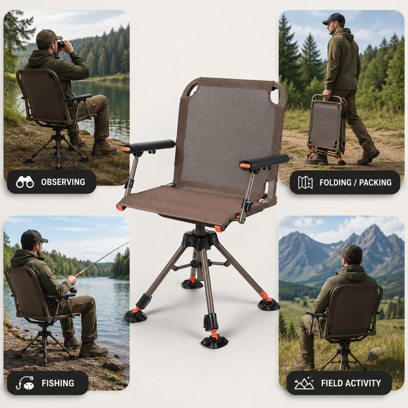 Portable Adjustable Hunting Chair with Swivel & Heated - 5