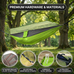 Over 600lbs Hammock, 1-2 person, Nylon with Mosquito Net - 5