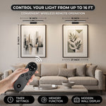 Picture Lights for Wall, Rechargeable Battery Operated LED Gallery Light Bar with Remote & Timer, Dimmable Wireless Wall Sconce for Paintings & Frames - 5