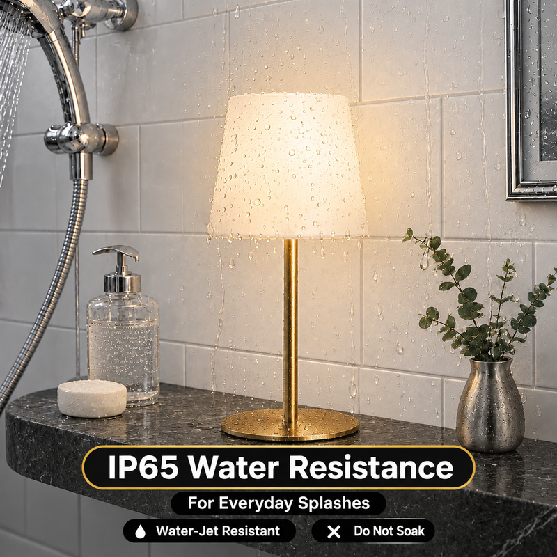 CORDLESS TABLE LAMP – RECHARGEABLE & WATERPROOF FOR SHOWER, BATHROOM AND OUTDOOR USE - 5