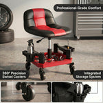 Adjustable Rolling Garage Stool – Ergonomic Shop Seat with Casters & Tool Tray | Trufairs - 5