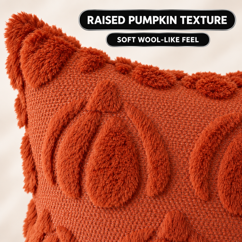 DECORATIVE PILLOW COVERS – 3D PUMPKIN SET OF 2 - 5