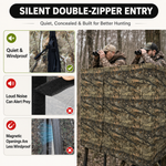 Hunting Tree Stand Blinds Cover 142" x 35" Extra Large Camouflage Universal Tree Stand Blinds Realistic Forest Camo Treestand Cover with Zipper for Deer Elk Hunting, Frames Not Included - 5