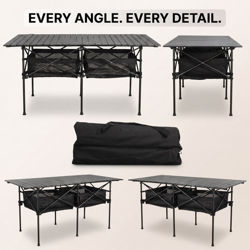 Aluminum Folding Camping Table – Portable Roll-Up with Carry Bag - 5