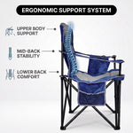 Heavy Duty Portable Folding Camping Chair with Cup Holder & Cooler Pocket - 5