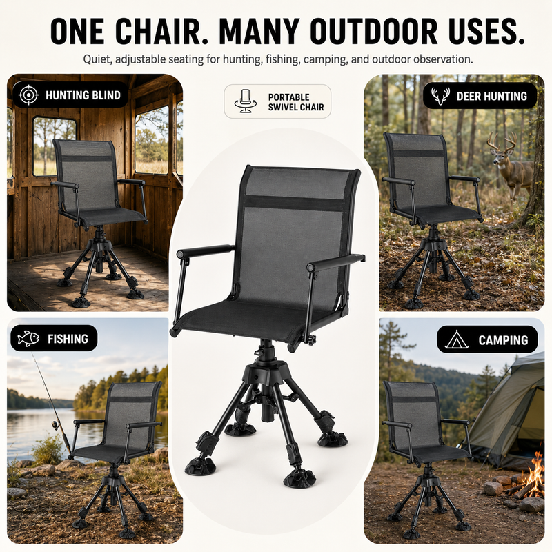 Portable Adjustable Hunting Chair with Swivel & Heated - 5