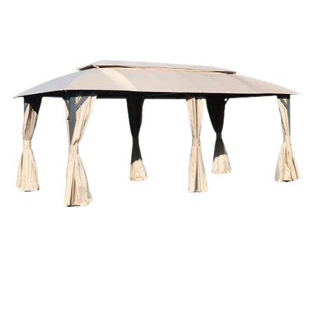 Exclusive Gazebo 10' x 20' - Premium Outdoor Double Roof Party Tent with Heavy Duty Metal Frame