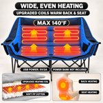Double Heated Camping Chair with 3 Heat Levels & USB Power Pocket - 5