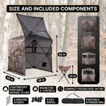 SucceBuy 270° & 360° See Through Pop Up Hunting Blind, 2-3 Person / 3-4 Person Ground Deer Blind with Carrying Bag, Portable Hunting Tent - 5