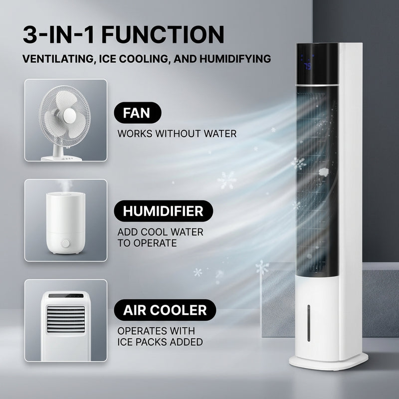 3-in-1 Evaporative Air Cooler Tower Fan with Remote Control - 5