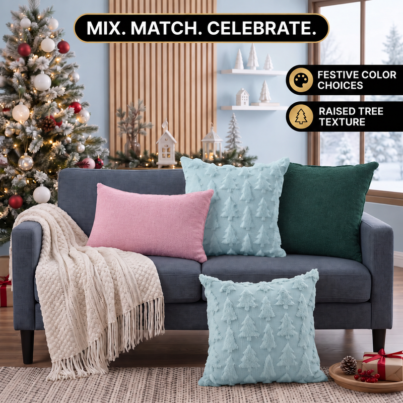 Christmas Pillow Covers 18x18 – Decorative Set of 2 - 5