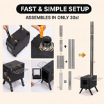 PORTABLE WOOD STOVE FOR CAMPING, TENT STOVE - 5