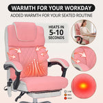 Executive Massage Office Chair with Heated Lumbar, Reclining Backrest & Extendable Footrest - 5