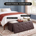 BENCH WITH STORAGE – FOLDING OTTOMAN WITH PADDED SEAT - 5