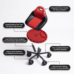 Rolling Mechanic Stool – Adjustable Workshop Seat with Tool Tray & Casters - 5