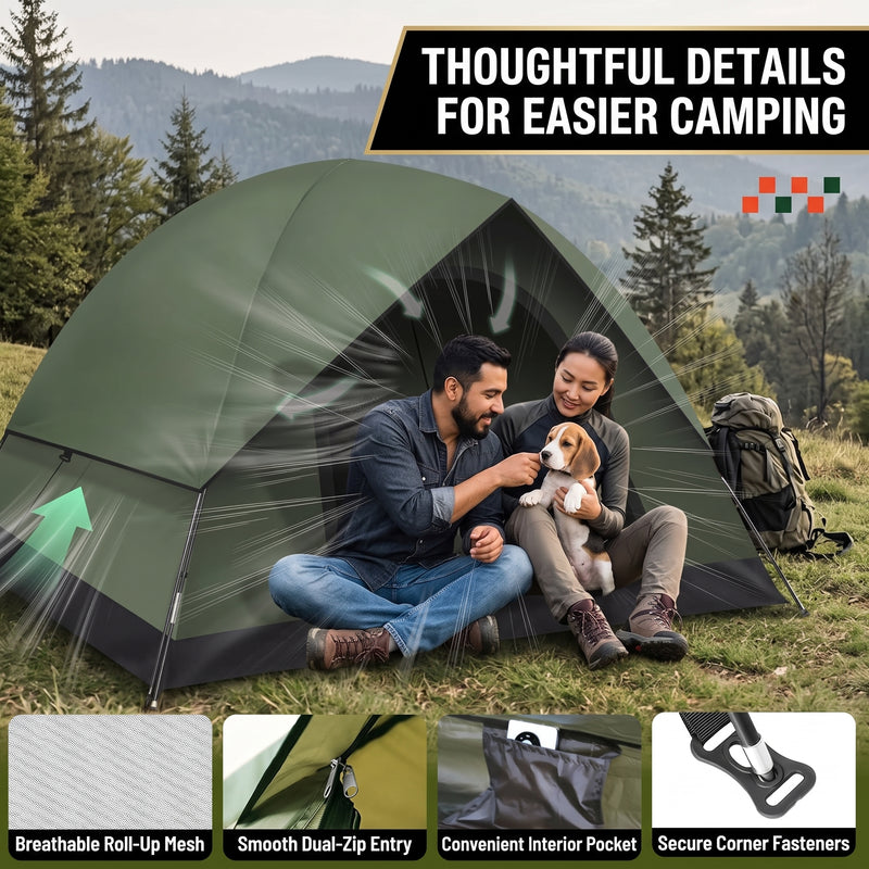 2-4 PERSON LIGHTWEIGHT BACKPACKING DOME CAMPING TENTS - 5