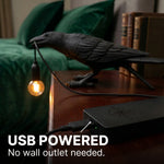 Gothic Raven Lamp – Dark Academia Table Light - 5