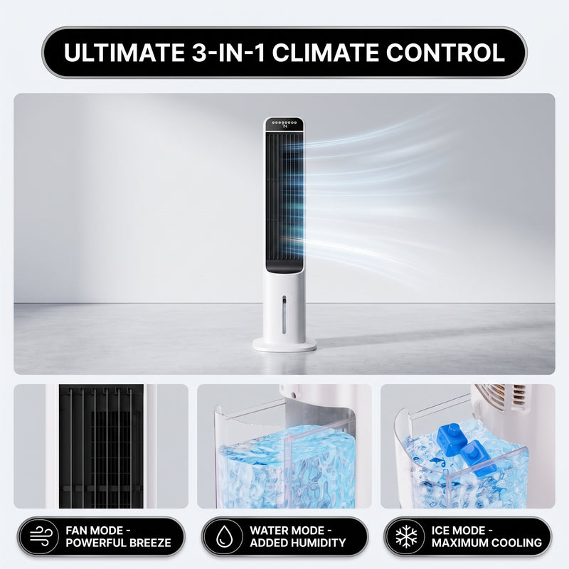 3-in-1 Evaporative Air Cooler Tower Fan with Remote Control - 5
