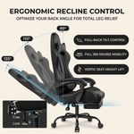 GAMING CHAIR WITH FOOTREST – LUMBAR SUPPORT & 360° SWIVEL - 5