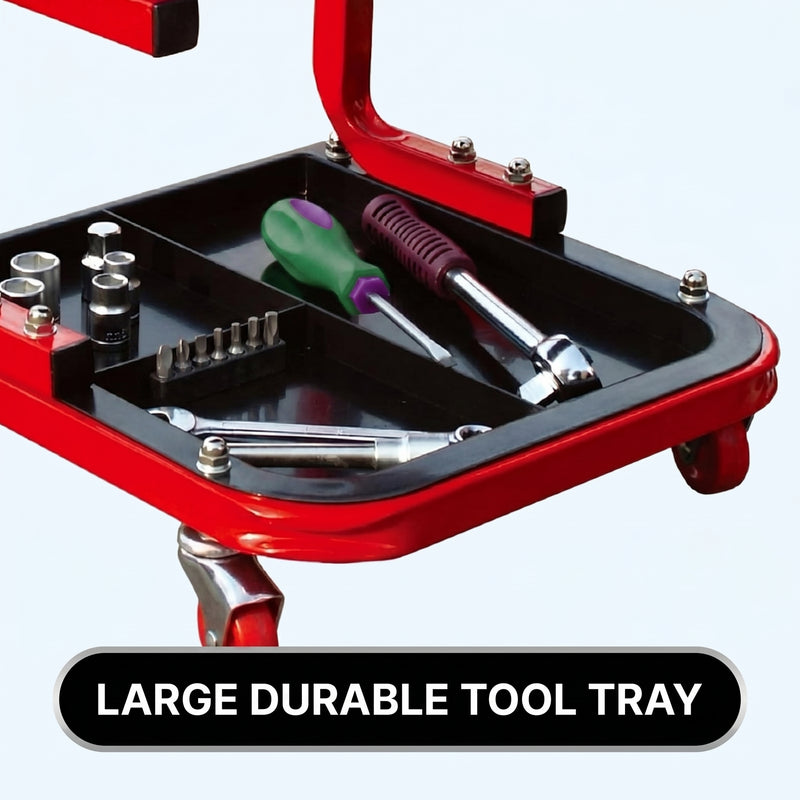 Rolling Mechanic Stool with Tool Tray - Creeper Seat with Wheels for Garage & Shop, Rolling Work Stool with Wheels for Mechanics, Auto Repair Workshop - 5