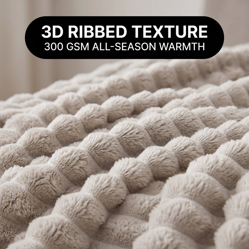 Throw Blanket – Soft, Lightweight Ribbed Design - 5