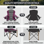 Oversized Portable Camping Chair with Lumbar Support & Cooler Bag - 5