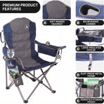 Oversized Portable Camping Chair with Lumbar Support & Cooler Bag - 5