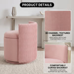 VANITY CHAIR WITH STORAGE – 360° SWIVEL VELVET SEAT - 5