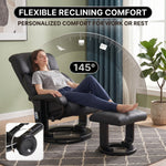 Manual Swivel Recliner with Ottoman, Massage & Heat - 5