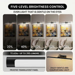 Battery Operated Picture Light for Wall - Rechargeable Cordless LED Art Light with Remote, Timer and Dimming - 5