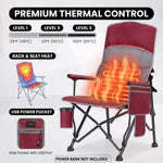 Heated Camping Chair for Adult Outdoor Activities - Portable Folding Heated Chair with 3 Adjustable Heat Levels, Heating Backrest Cushion Support 264LBS for Patio Camping (Battery Not Included) - 5