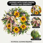 SUNFLOWER WREATH FOR FRONT DOOR – SUMMER FLORAL PORCH DÉCOR - 5