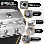 PORTABLE STAINLESS STEEL TABLETOP PROPANE GRILL – 2 & 3 BURNER OUTDOOR BBQ OPTIONS - 5