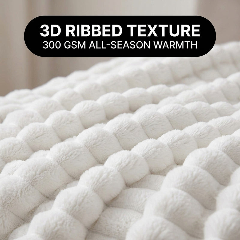 Throw Blanket – Soft, Lightweight Ribbed Design - 5
