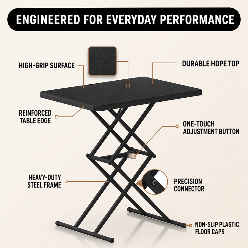 Foldable Table & Step Stool – Heavy-Duty, Portable, Adjustable Height, Indoor/Outdoor Use - 5