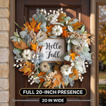 PUMPKIN WREATH FOR FRONT DOOR – FALL FARMHOUSE DÉCOR - 5