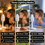 LED Makeup Mirror with Adjustable Brightness – Dual-Sided, Rechargeable - 5