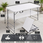4 ft Adjustable Folding Camping Table - 5