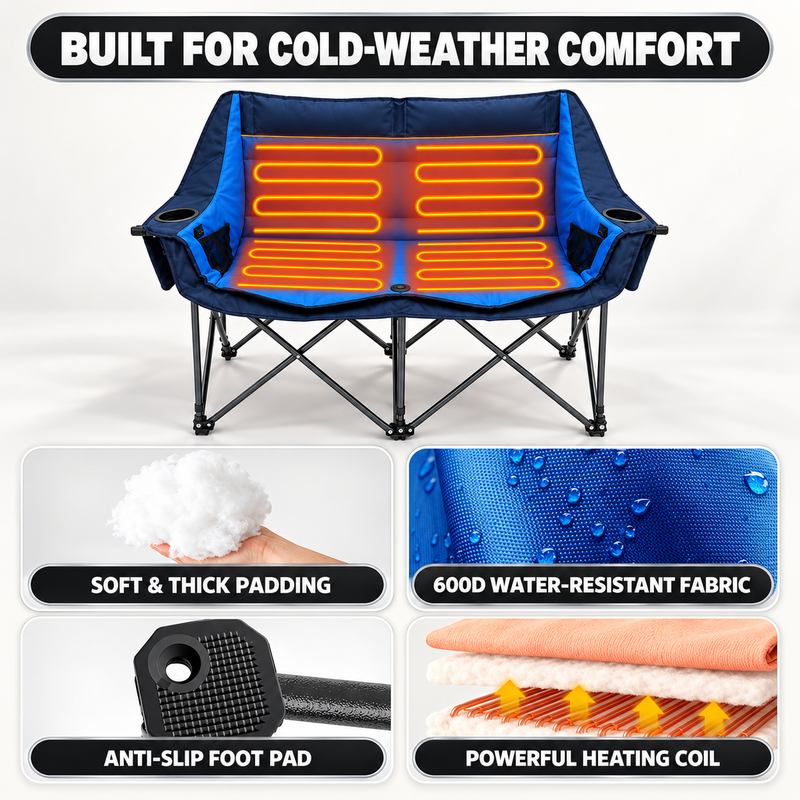 Heated Camping Chair – Single Chair & Double Loveseat Options - 5