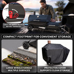 Portable Charcoal Grill with Smoking Function, Foldable Suitcase Design with Wheels, Multi-Tier Storage Rack & Waterproof Cover for Outdoor BBQ Parties - 5