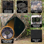 SucceBuy Hunting Blind, 270° & 360° See Through Ground Blind, 2-3 Person / 3-4 Person Pop Up Deer Blind for Hunting with Carrying Bag, Portable Tent - 5