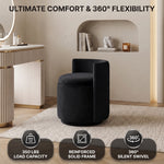 VANITY CHAIR WITH STORAGE – 360° SWIVEL VELVET SEAT - 5