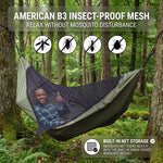 2-Person Camping Hammock with Mosquito Net & Rain Fly – Portable Outdoor Hammock Set (500lbs Capacity) - 5