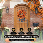 Pumpkin Wreath for Front Door – Fall Farmhouse Décor - 5