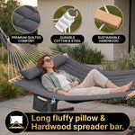 Outdoor Double Hammock with Stand for 2 – Heavy Duty Steel Frame, Pillow Included - 5
