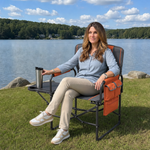 Camping Directors Chair, Heavy Duty,Oversized Portable Folding Chair with Side Table, Pocket for Beach, Fishing,Trip,Picnic,Lawn Blue - 5