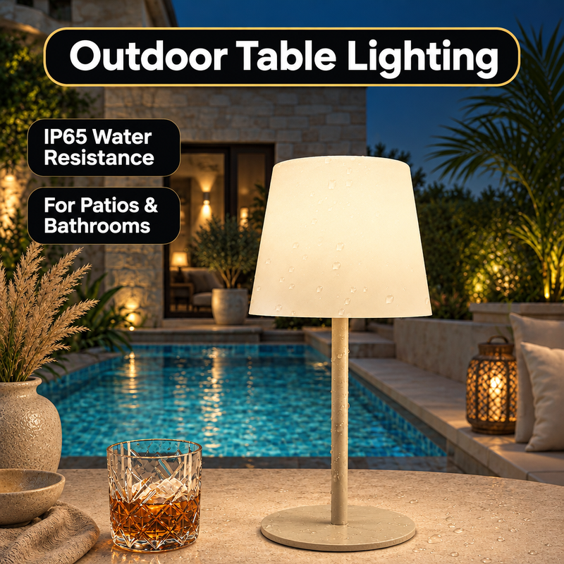 CORDLESS TABLE LAMP – RECHARGEABLE & WATERPROOF FOR SHOWER, BATHROOM AND OUTDOOR USE - 5